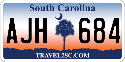 SC license plate AJH684