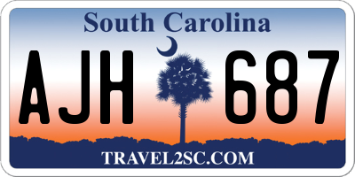 SC license plate AJH687