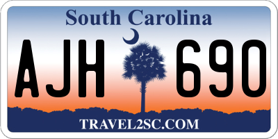 SC license plate AJH690