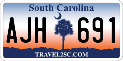 SC license plate AJH691