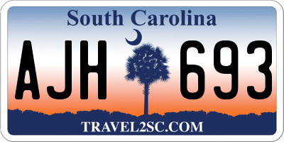 SC license plate AJH693
