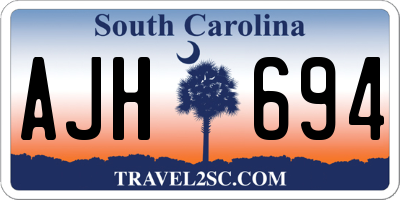 SC license plate AJH694