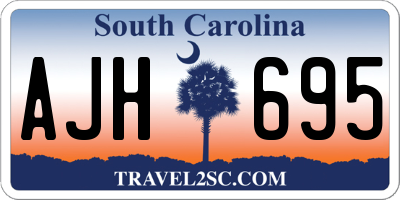 SC license plate AJH695