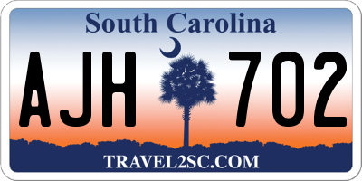 SC license plate AJH702