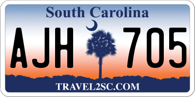 SC license plate AJH705