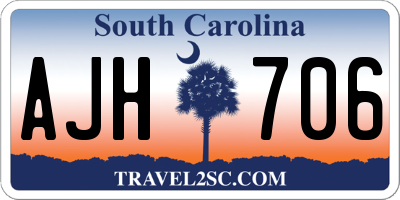 SC license plate AJH706