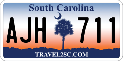 SC license plate AJH711