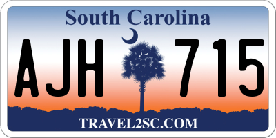SC license plate AJH715