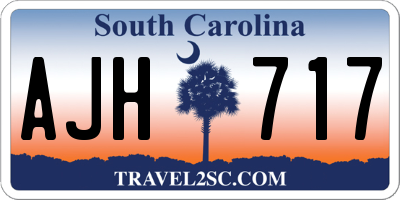 SC license plate AJH717