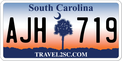 SC license plate AJH719