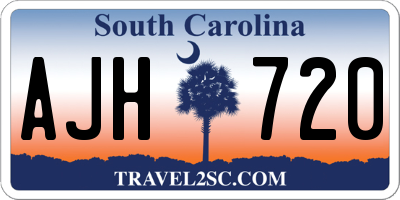 SC license plate AJH720