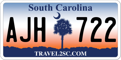 SC license plate AJH722