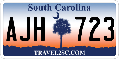 SC license plate AJH723