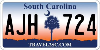 SC license plate AJH724