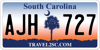 SC license plate AJH727