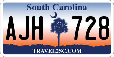 SC license plate AJH728