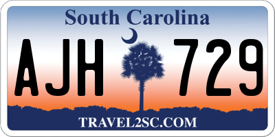SC license plate AJH729