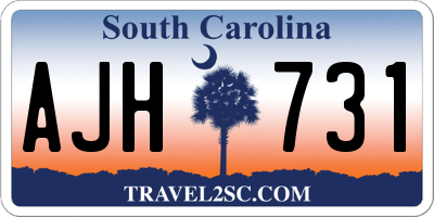 SC license plate AJH731