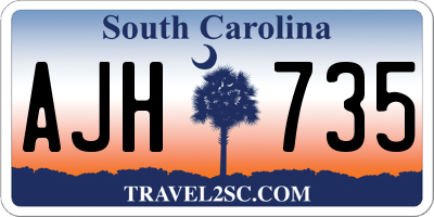 SC license plate AJH735