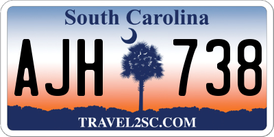 SC license plate AJH738