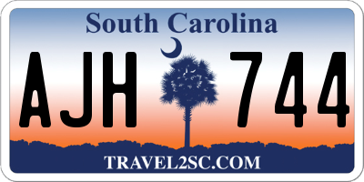 SC license plate AJH744