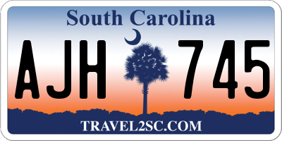 SC license plate AJH745