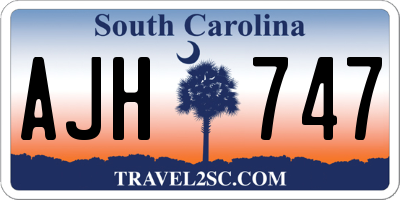 SC license plate AJH747