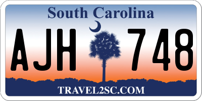 SC license plate AJH748