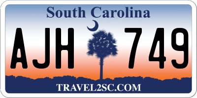 SC license plate AJH749