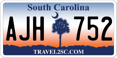 SC license plate AJH752