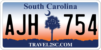 SC license plate AJH754