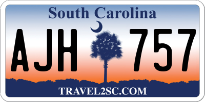 SC license plate AJH757