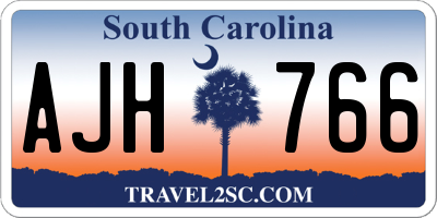 SC license plate AJH766