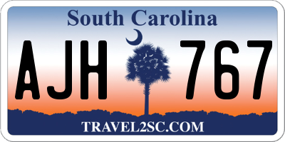 SC license plate AJH767