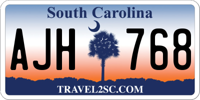 SC license plate AJH768