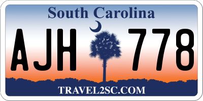 SC license plate AJH778