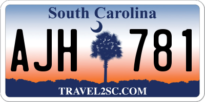 SC license plate AJH781