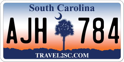 SC license plate AJH784