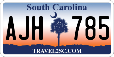 SC license plate AJH785
