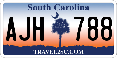 SC license plate AJH788