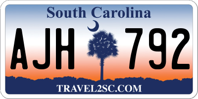 SC license plate AJH792