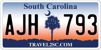 SC license plate AJH793