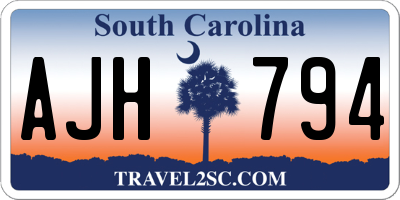 SC license plate AJH794