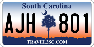 SC license plate AJH801