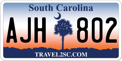 SC license plate AJH802