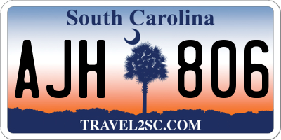 SC license plate AJH806