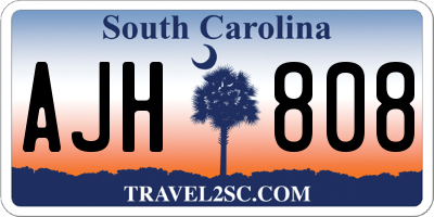 SC license plate AJH808