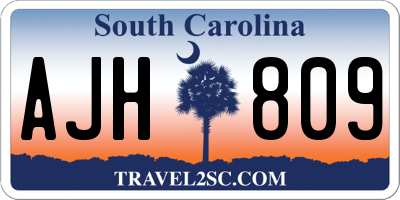 SC license plate AJH809
