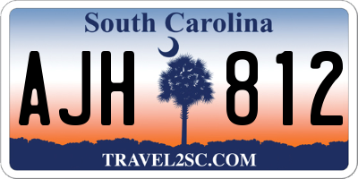SC license plate AJH812