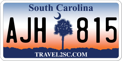 SC license plate AJH815